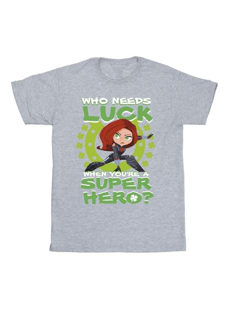 Marvel - T-shirt ST PATRICK'S DAY LUCK Gris chiné - Kiabi