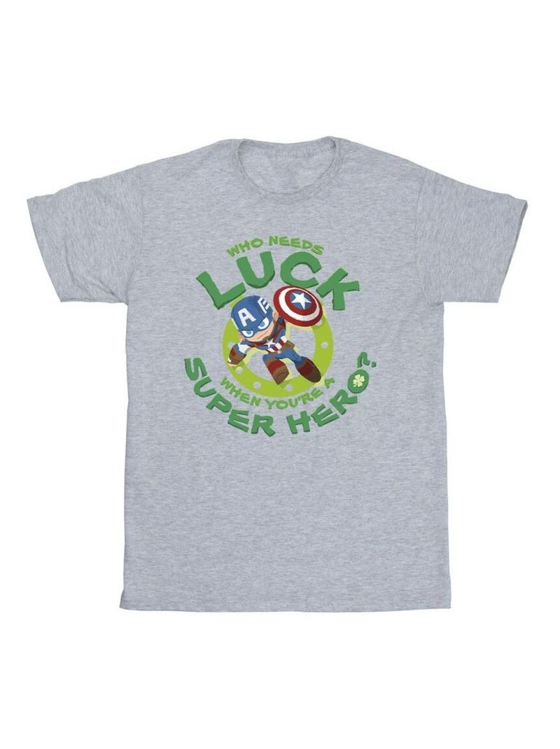 Marvel - T-shirt ST PATRICK'S DAY LUCK Gris chiné - Kiabi