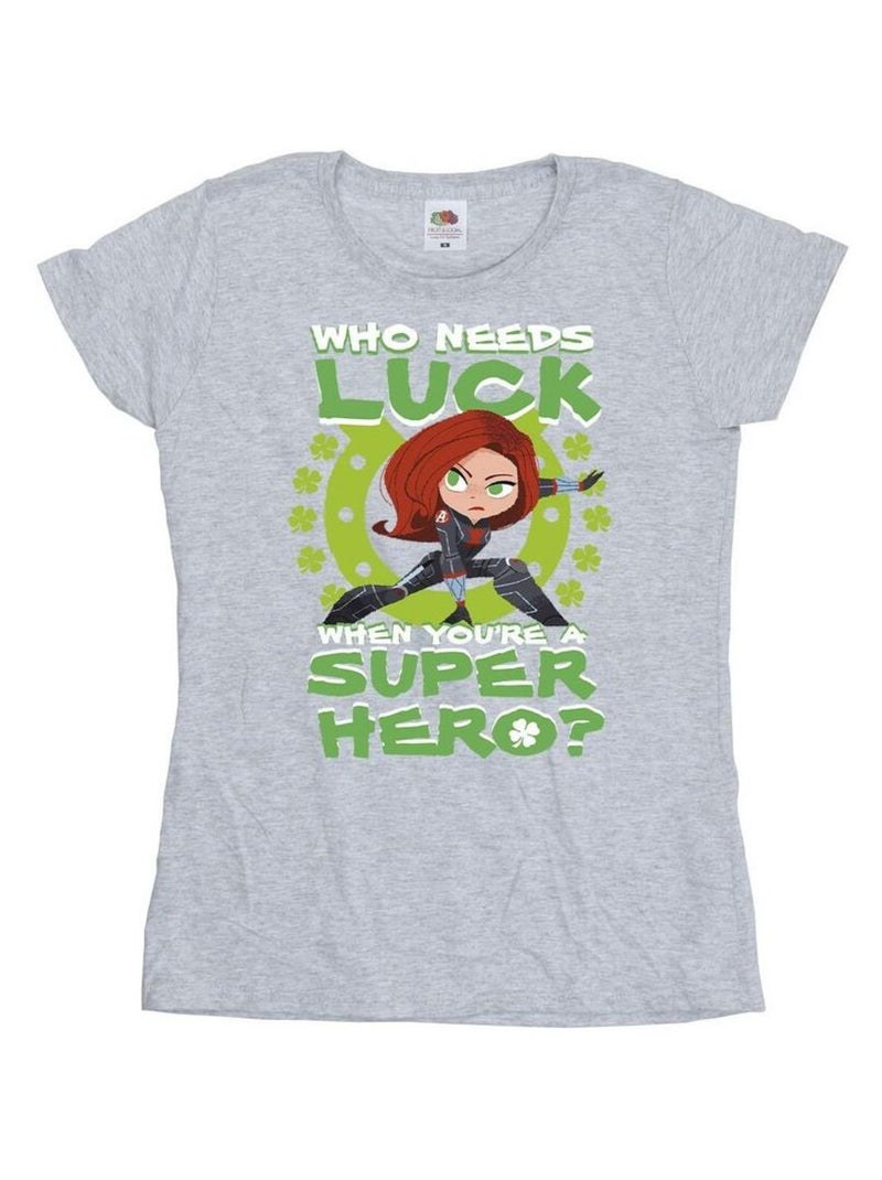 Marvel - T-shirt ST PATRICK'S DAY LUCK Gris chiné - Kiabi
