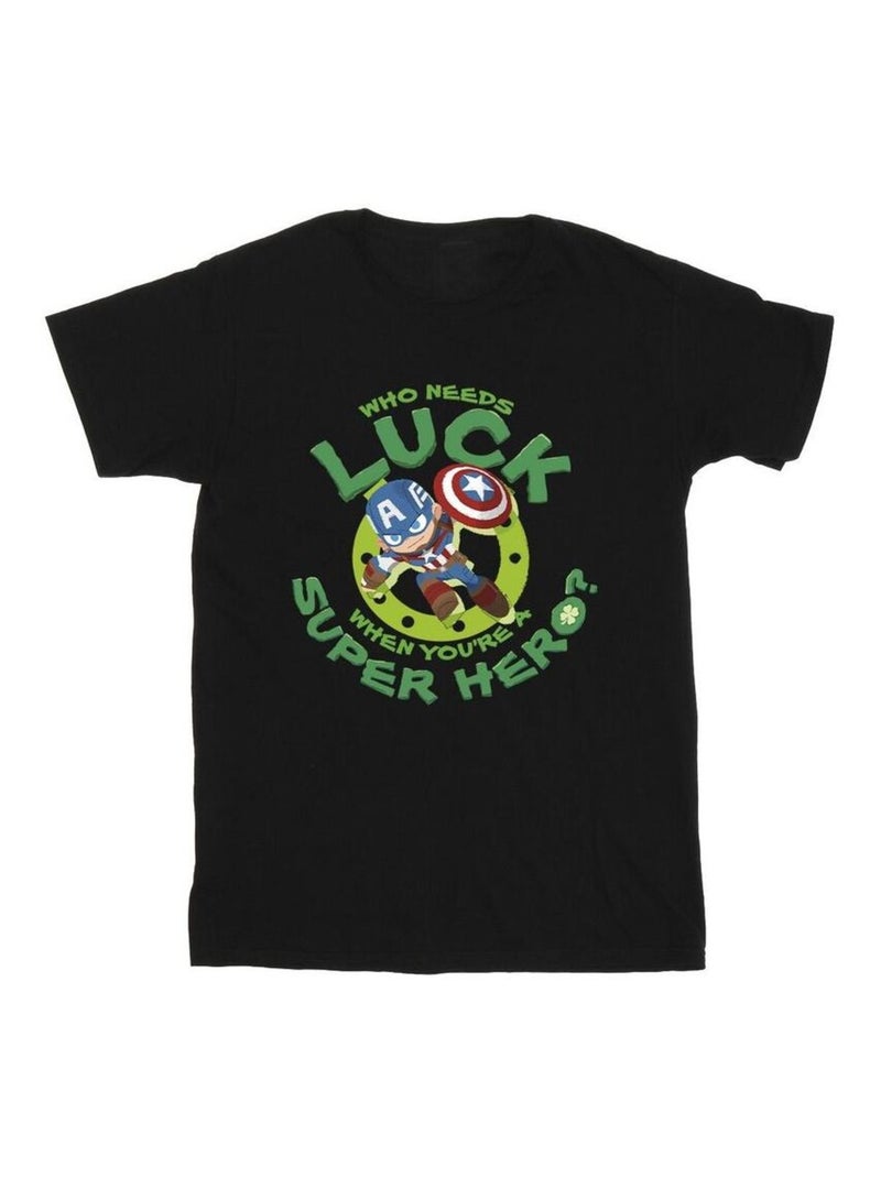 Marvel - T-shirt ST PATRICK'S DAY LUCK Noir - Kiabi
