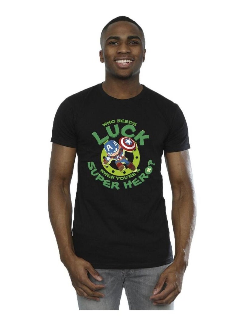 Marvel - T-shirt ST PATRICK'S DAY LUCK Noir - Kiabi