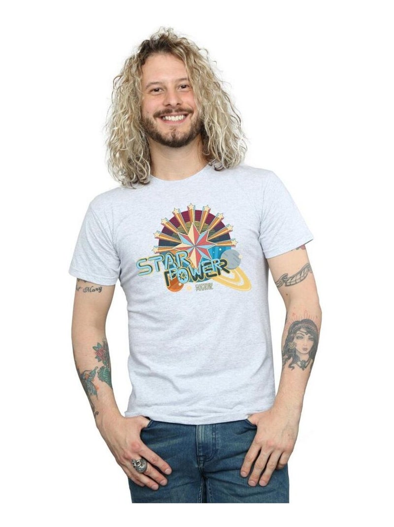 Marvel - T-shirt STAR POWER Gris chiné - Kiabi