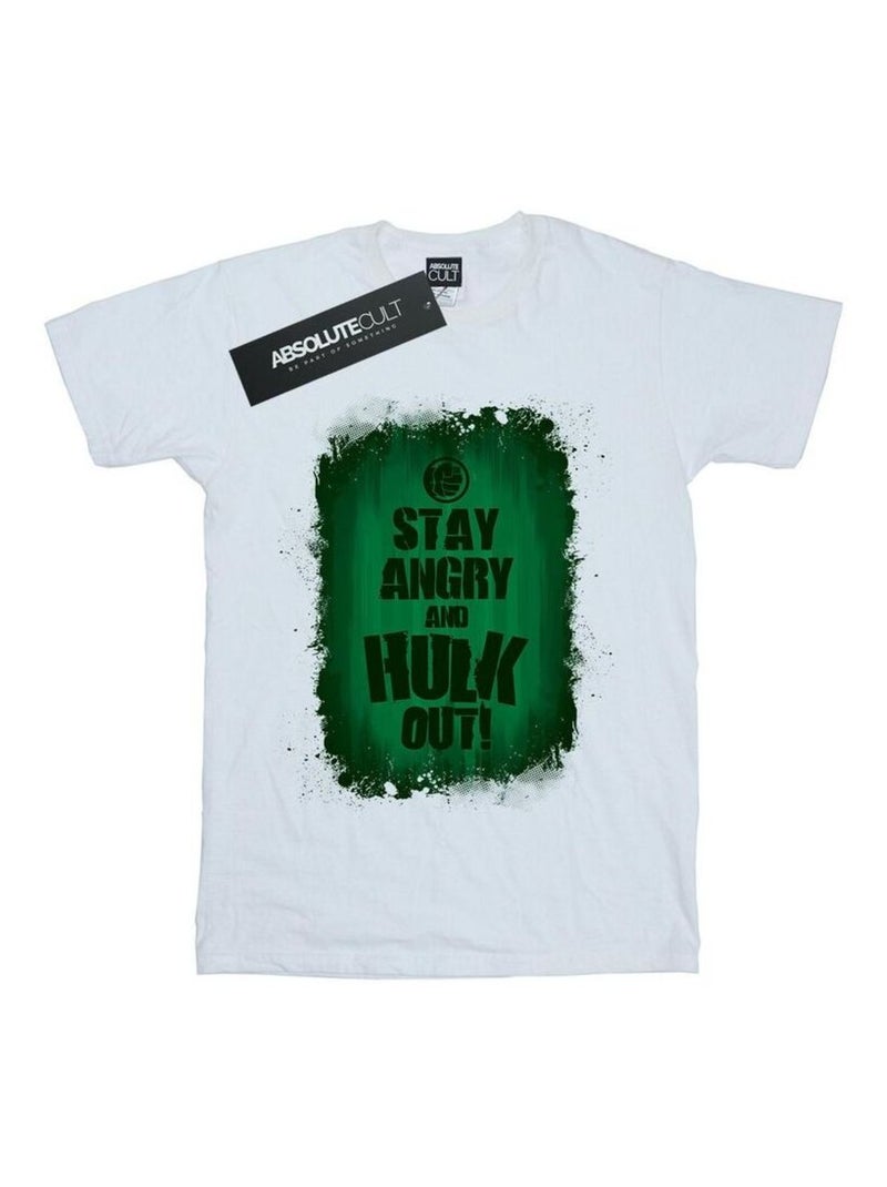 Marvel - T-shirt STAY ANGRY Blanc - Kiabi