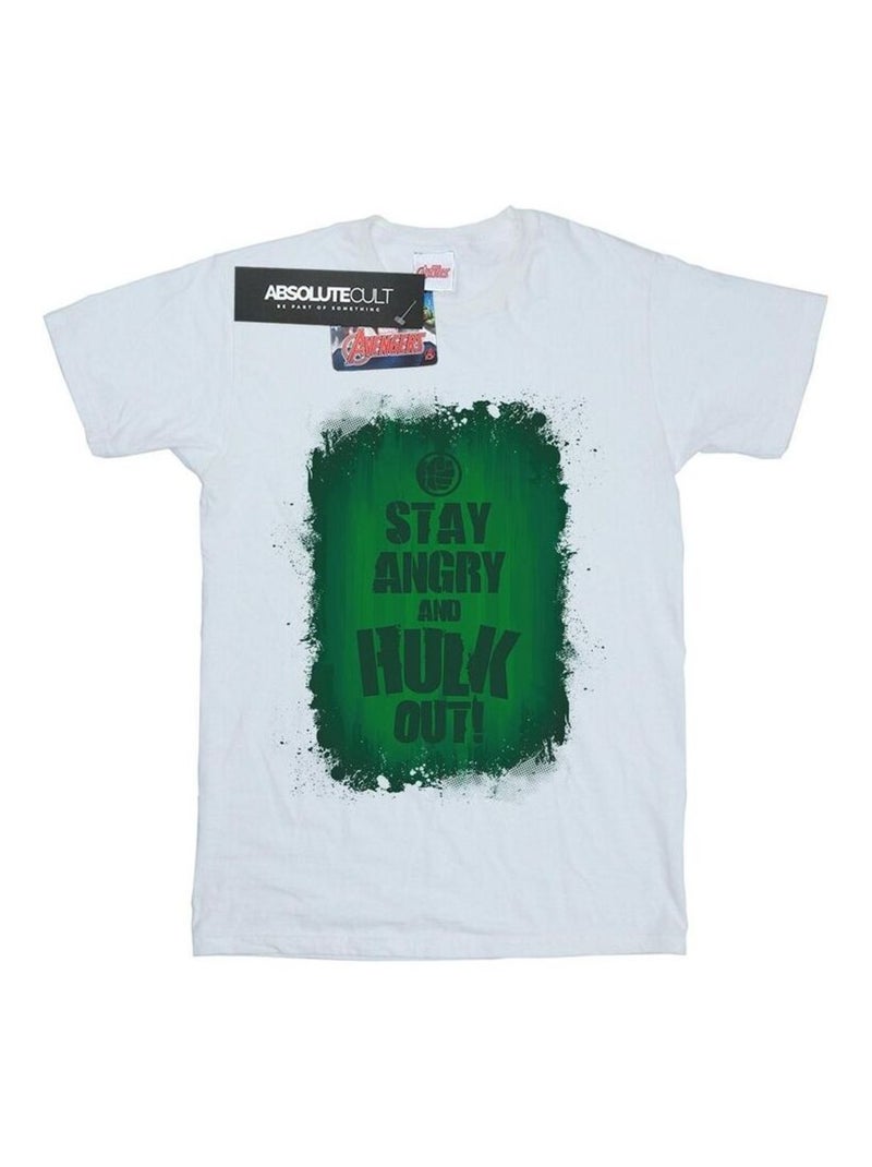 Marvel - T-shirt STAY ANGRY Blanc - Kiabi