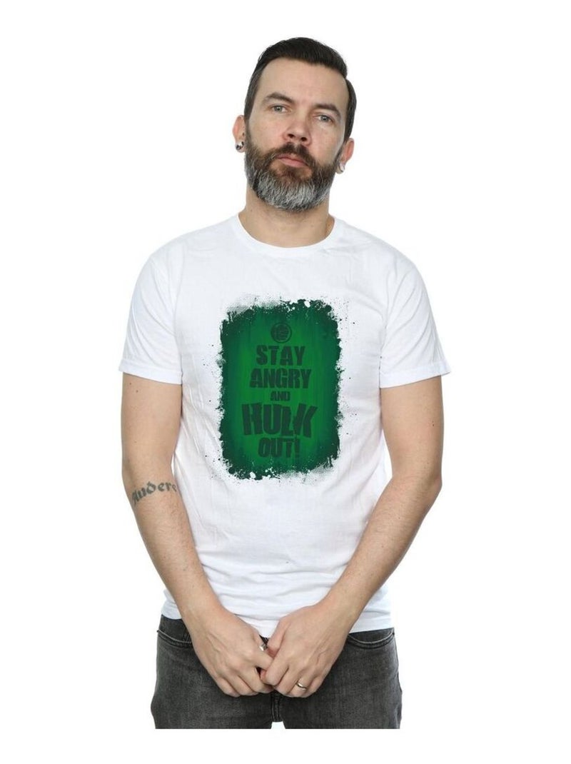Marvel - T-shirt STAY ANGRY Blanc - Kiabi