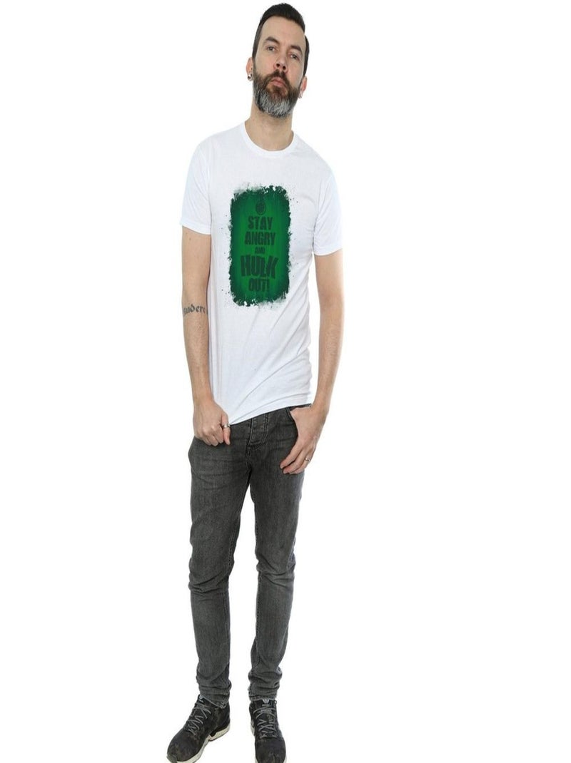 Marvel - T-shirt STAY ANGRY Blanc - Kiabi