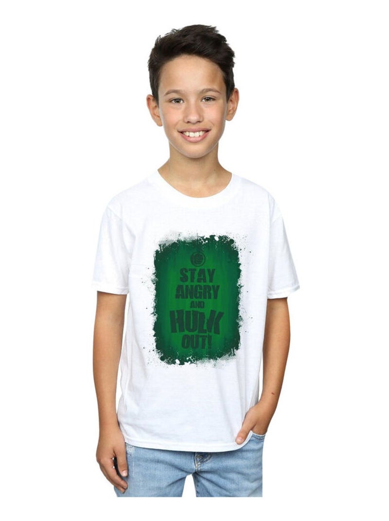 Marvel - T-shirt STAY ANGRY Blanc - Kiabi