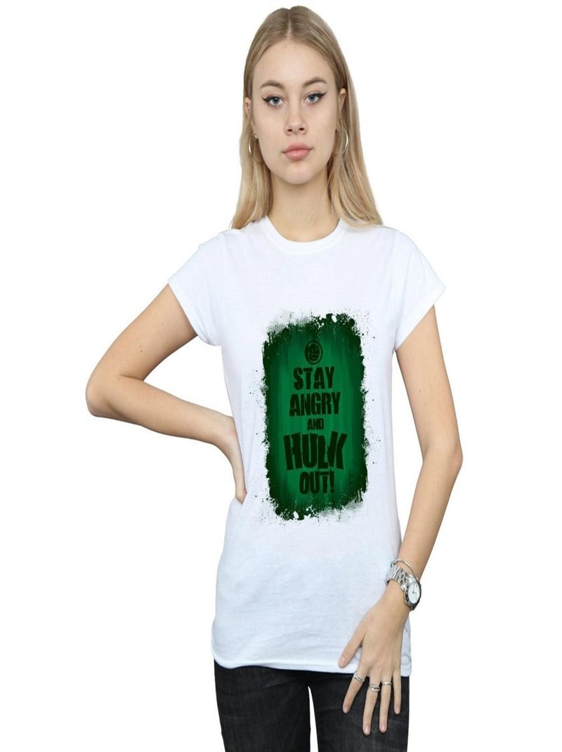 Marvel - T-shirt STAY ANGRY Blanc - Kiabi
