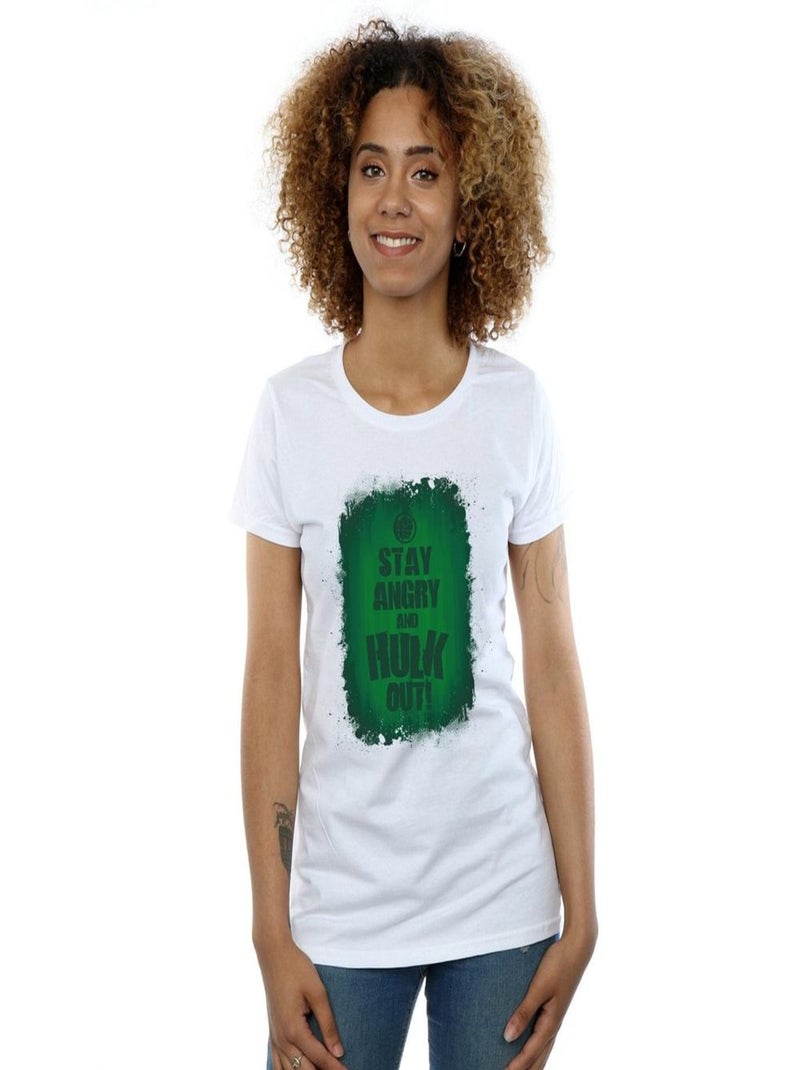 Marvel - T-shirt STAY ANGRY Blanc - Kiabi