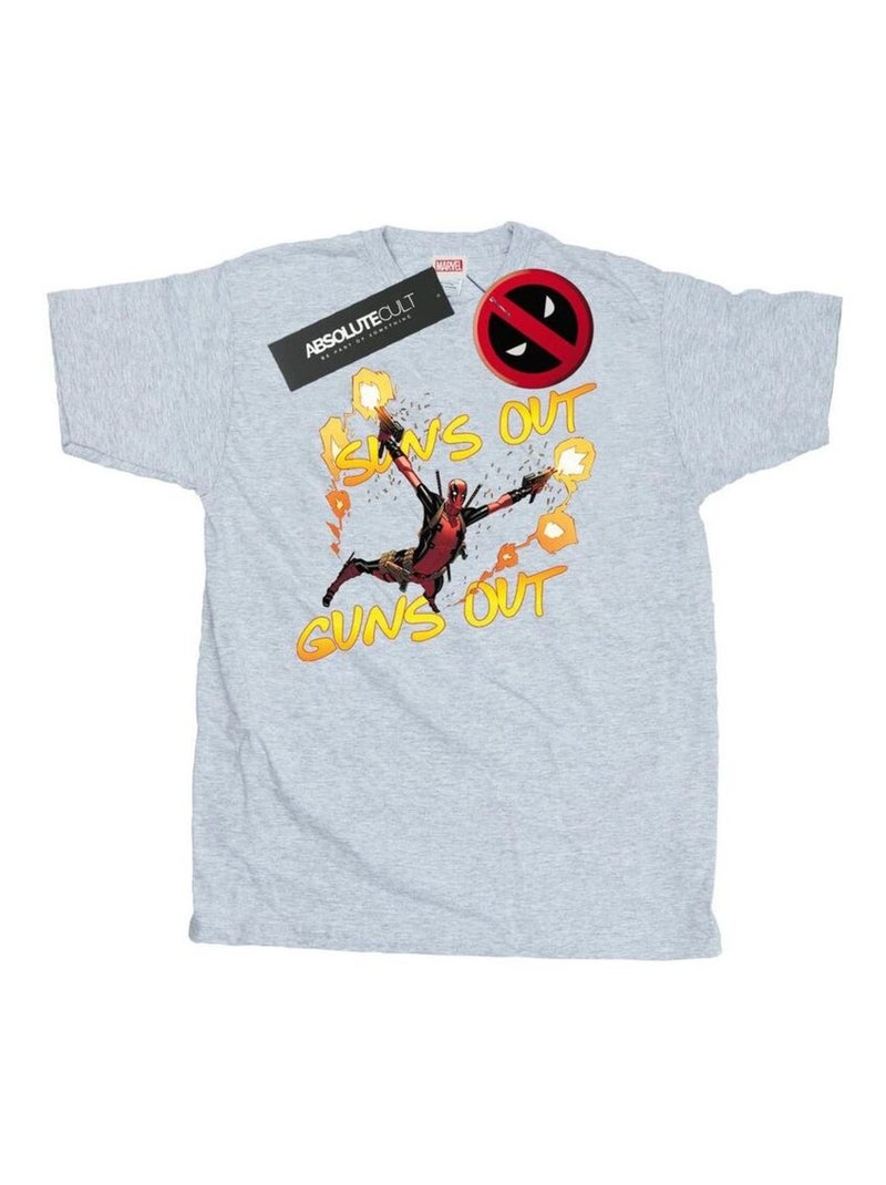Marvel - T-shirt SUN'S OUT GUNS OUT Gris chiné - Kiabi
