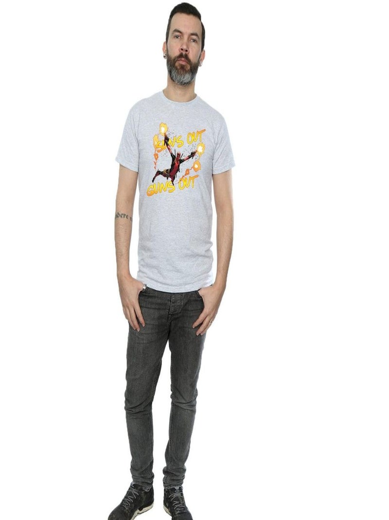 Marvel - T-shirt SUN'S OUT GUNS OUT Gris chiné - Kiabi