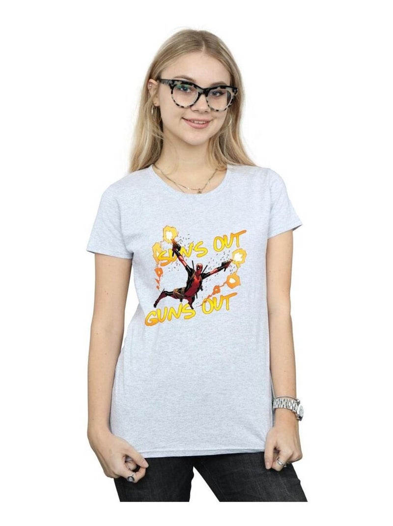 Marvel - T-shirt SUN'S OUT GUNS OUT Gris chiné - Kiabi