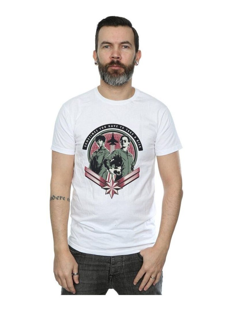 Marvel - T-shirt TAKE A RISK Blanc - Kiabi