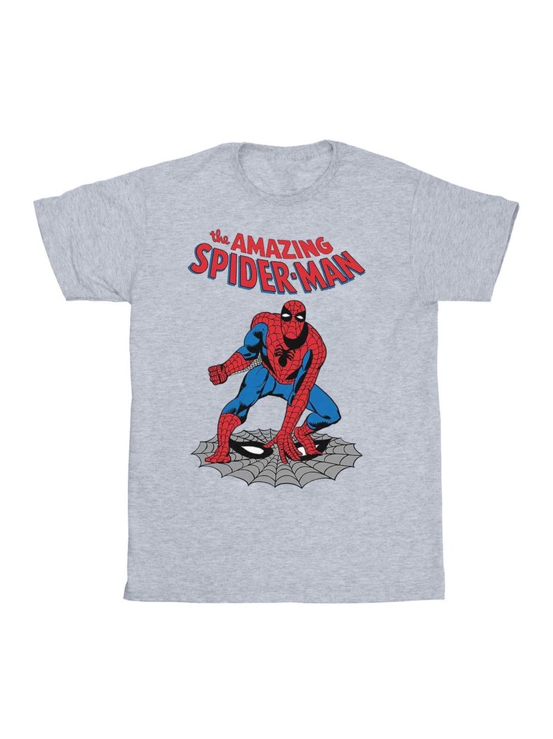 Marvel - T-shirt THE AMAZING Homme araignée Gris chiné - Kiabi