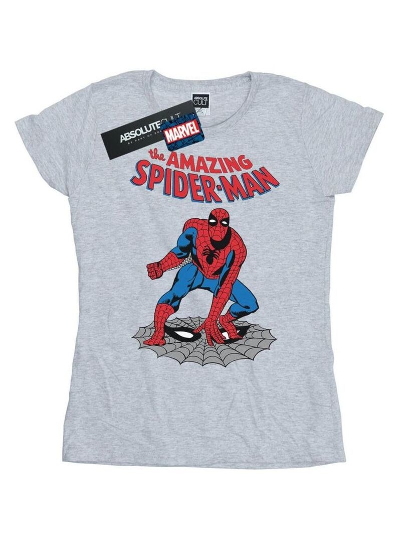 Marvel - T-shirt THE AMAZING Homme araignée Gris chiné - Kiabi