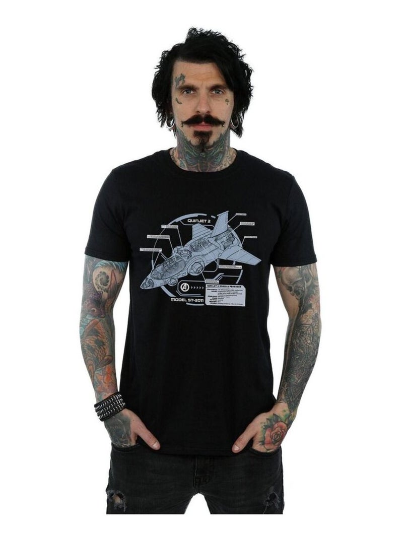 Marvel - T-shirt THE AVENGERS QUINJET BREAKDOWN Noir - Kiabi