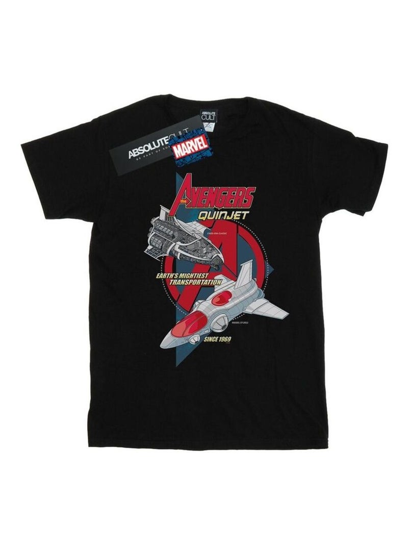 Marvel - T-shirt THE AVENGERS QUINJET Noir - Kiabi