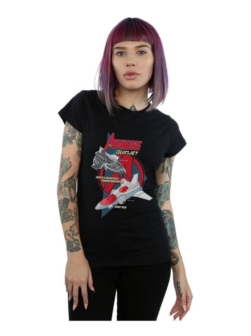 Marvel - T-shirt THE AVENGERS QUINJET Noir - Kiabi