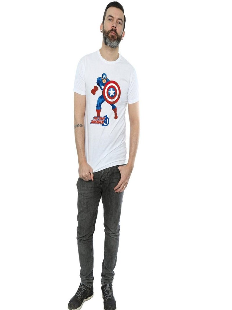 Marvel - T-shirt THE FIRST AVENGER Blanc - Kiabi
