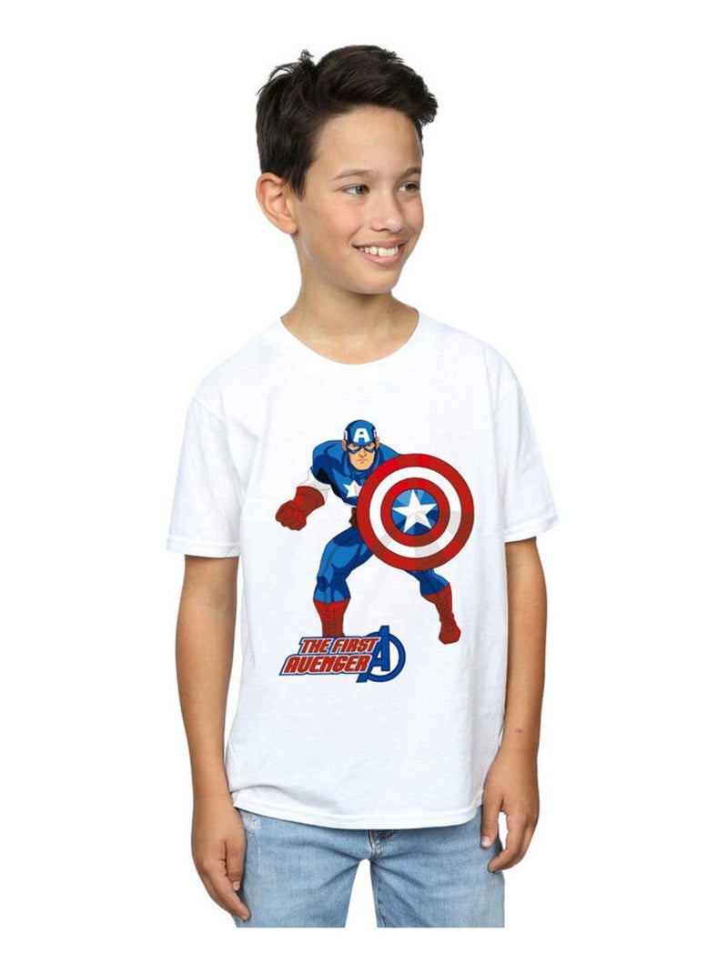 Marvel - T-shirt THE FIRST AVENGER Blanc - Kiabi