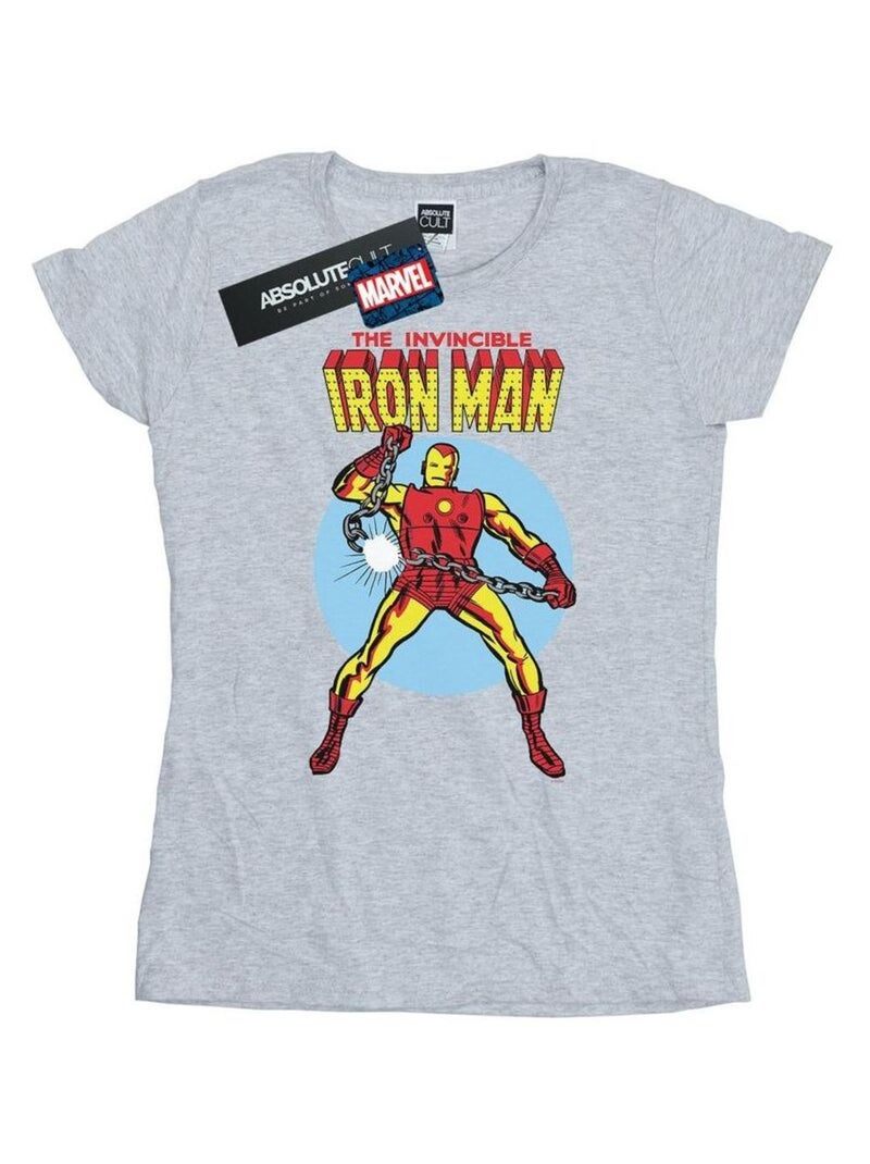 Marvel - T-shirt THE INVINCIBLE Gris chiné - Kiabi