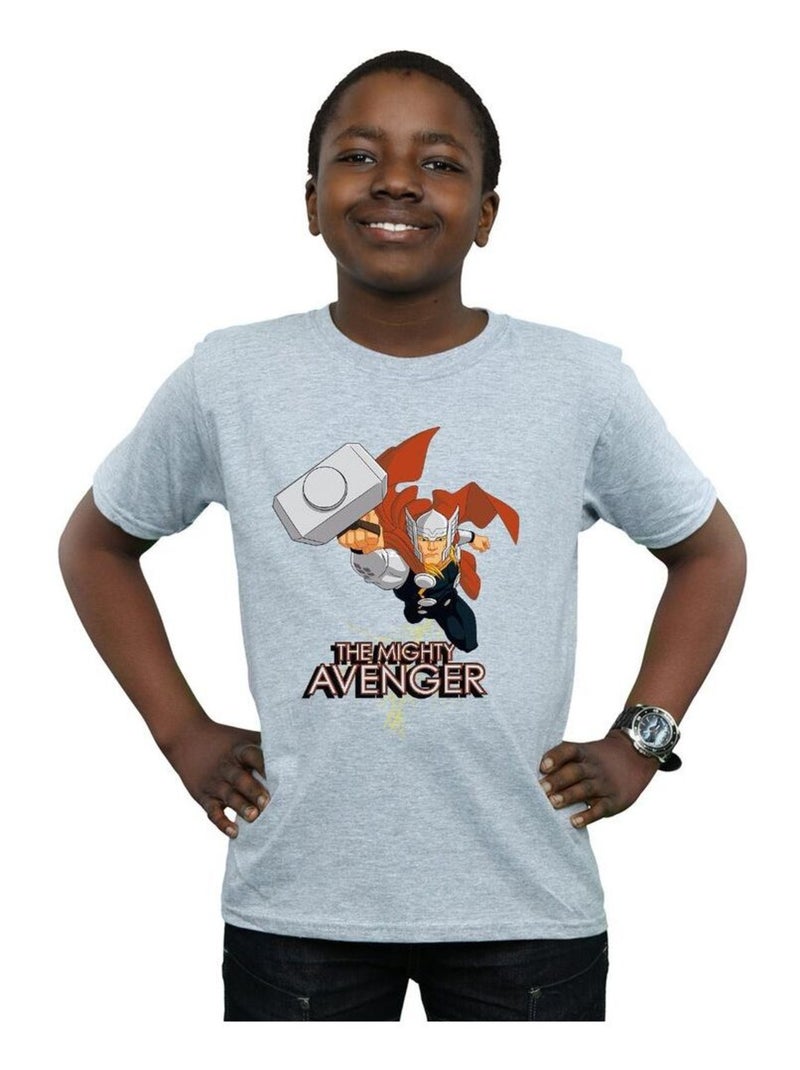 Marvel - T-shirt THE MIGHTY AVENGER Gris chiné - Kiabi