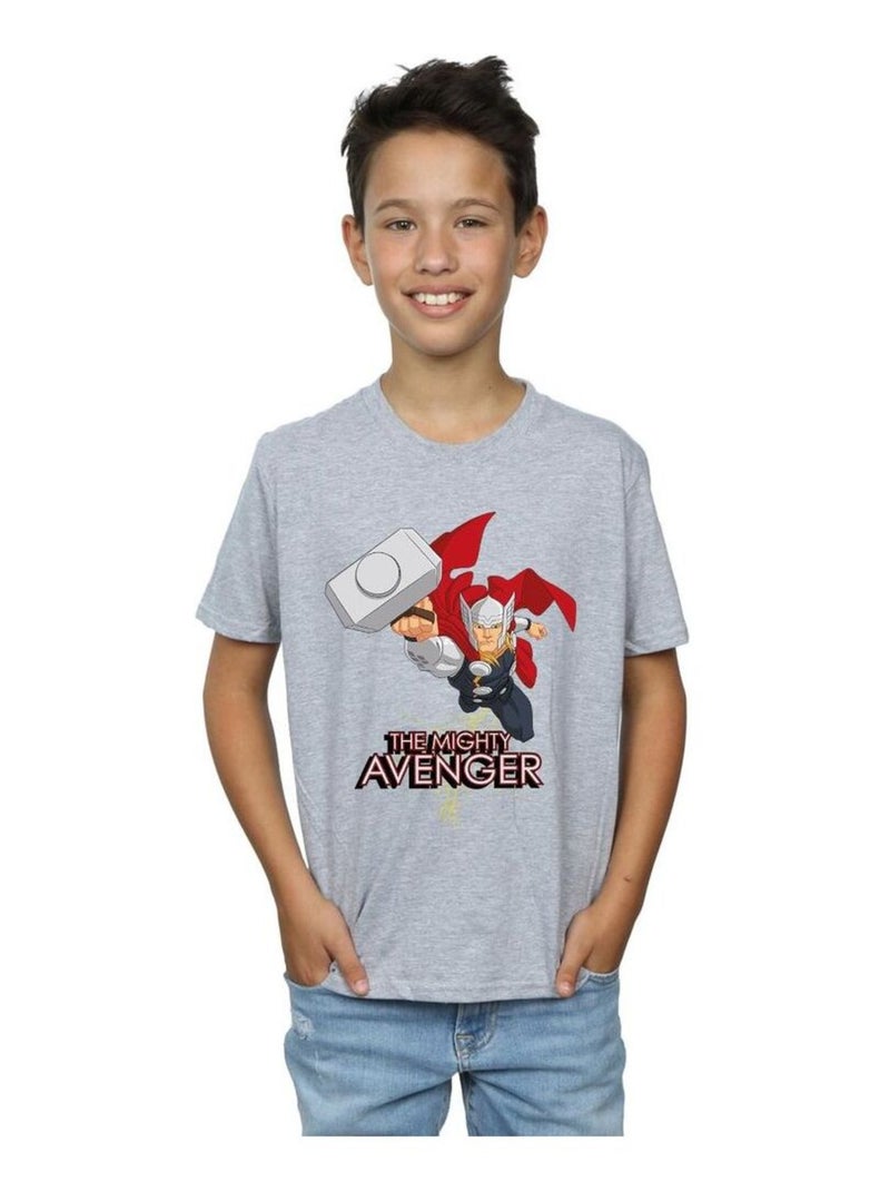 Marvel - T-shirt THE MIGHTY AVENGER Gris chiné - Kiabi
