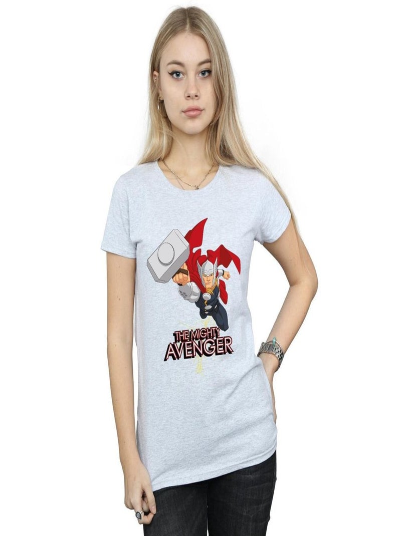 Marvel - T-shirt THE MIGHTY AVENGER Gris chiné - Kiabi