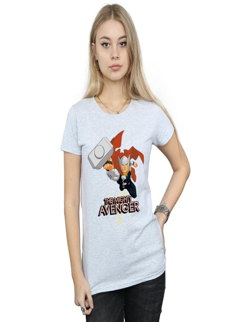 Marvel - T-shirt THE MIGHTY AVENGER Gris chiné - Kiabi