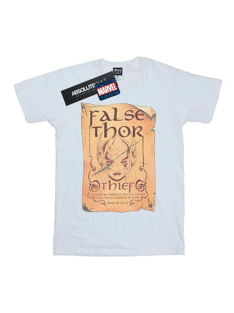 Marvel - T-shirt THE MIGHTY THOR FALSE THOR Blanc - Kiabi
