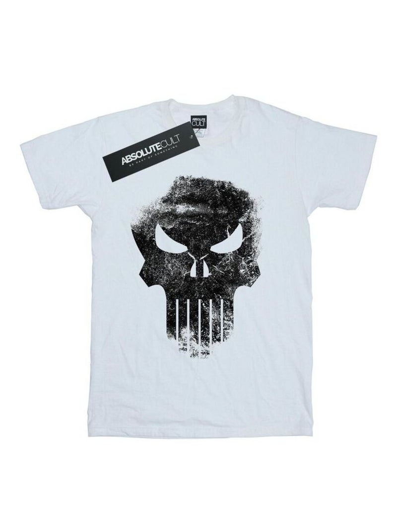 Marvel - T-shirt THE PUNISHER DISTRRESSED SKULL Blanc - Kiabi