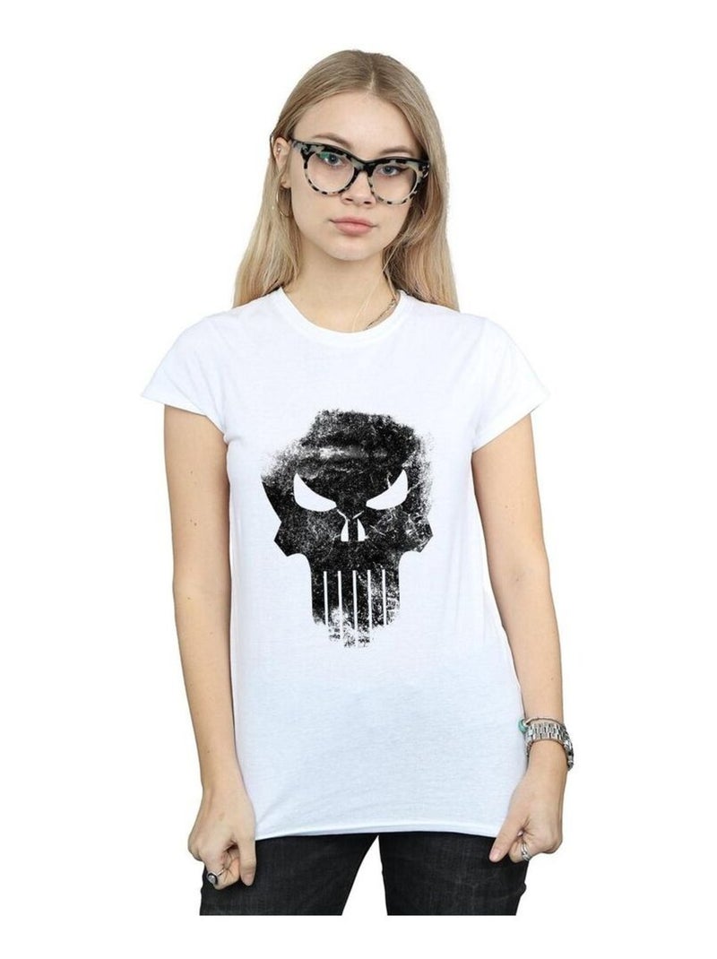 Marvel - T-shirt THE PUNISHER DISTRRESSED SKULL Blanc - Kiabi