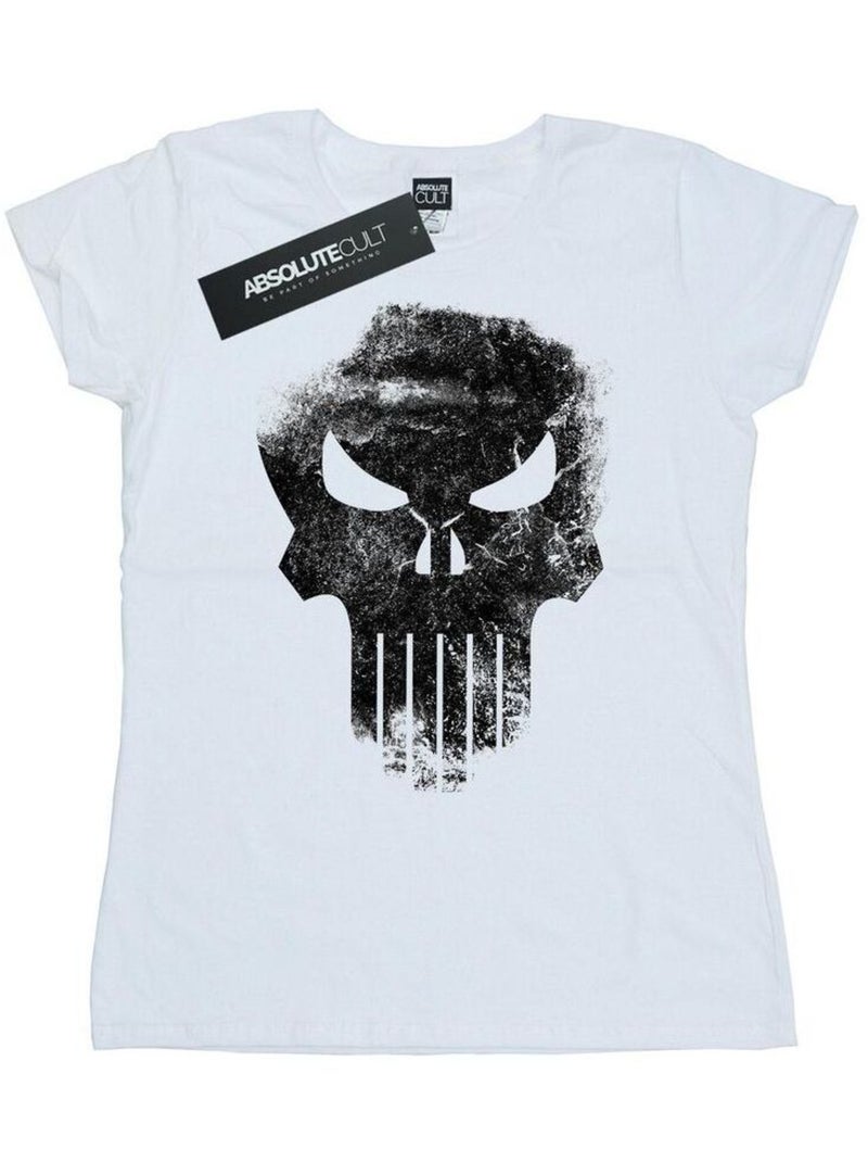 Marvel - T-shirt THE PUNISHER DISTRRESSED SKULL Blanc - Kiabi