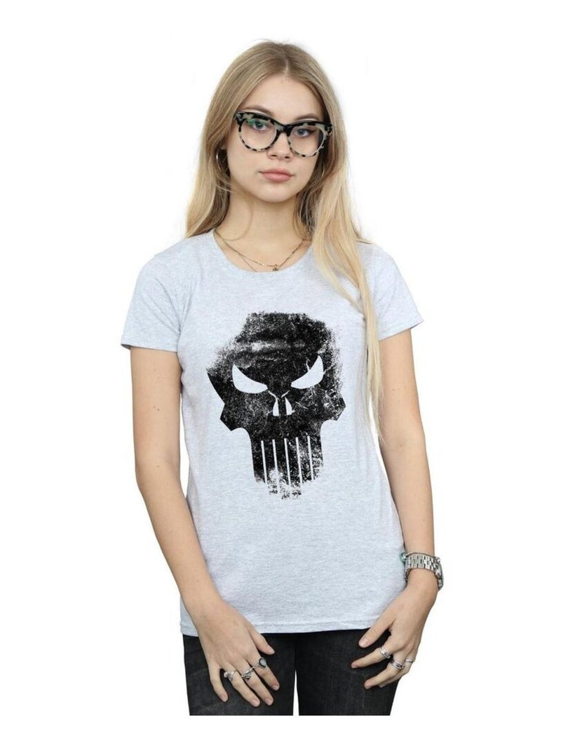 Marvel - T-shirt THE PUNISHER DISTRRESSED SKULL Gris chiné - Kiabi