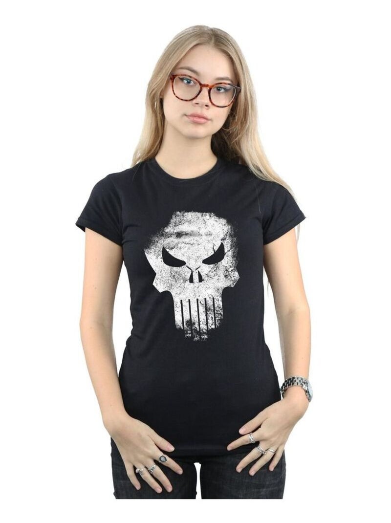 Marvel - T-shirt THE PUNISHER DISTRRESSED SKULL Gris chiné - Kiabi