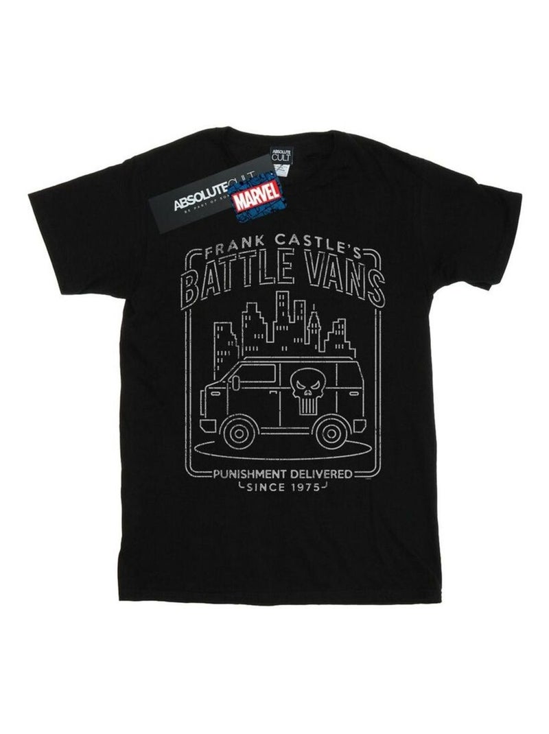 Marvel - T-shirt THE PUNISHER FRANK CASTLE'S BATTLE VANS Noir - Kiabi