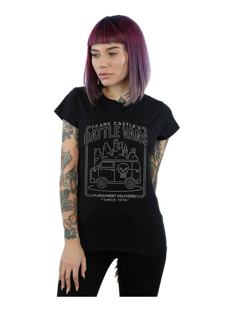 Marvel - T-shirt THE PUNISHER FRANK CASTLE'S BATTLE VANS Noir - Kiabi