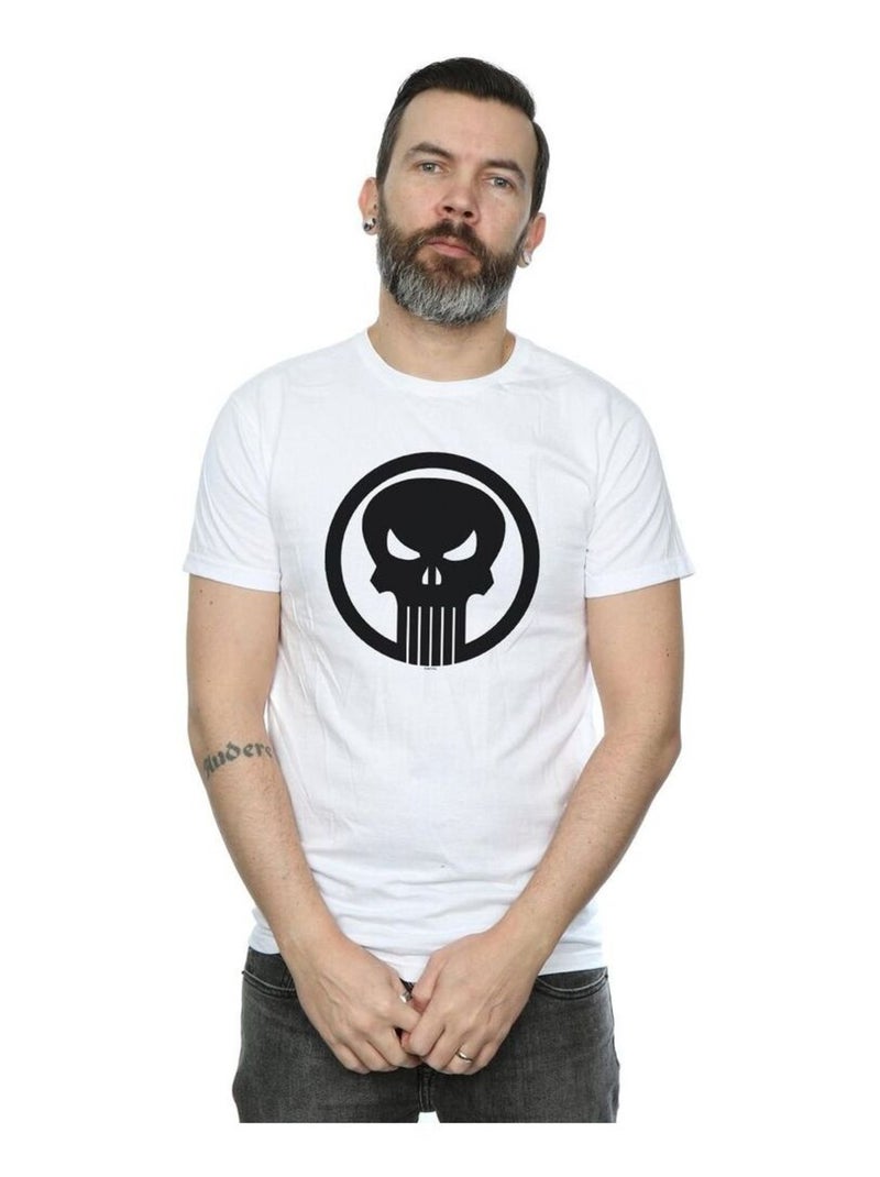 Marvel - T-shirt THE PUNISHER SKULL CIRCLE Blanc - Kiabi