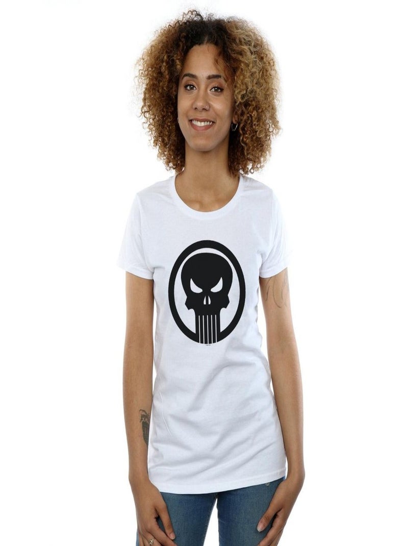 Marvel - T-shirt THE PUNISHER SKULL CIRCLE Blanc - Kiabi