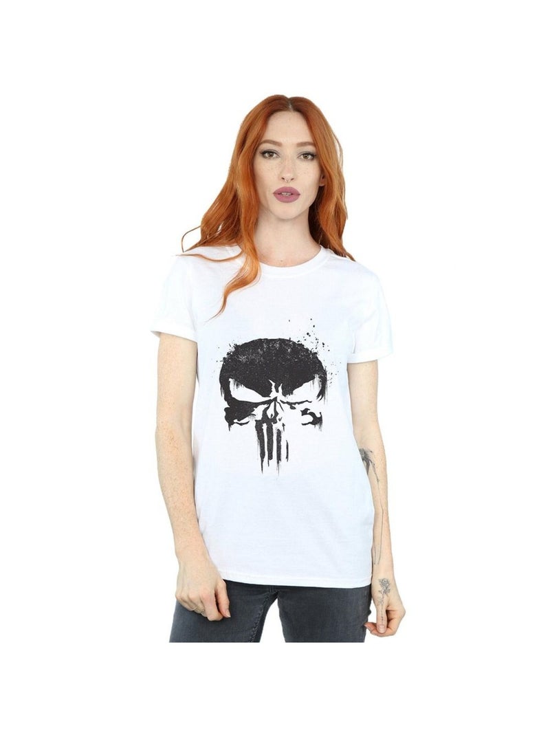 Marvel - T-shirt THE PUNISHER TV SKULL LOGO Blanc - Kiabi