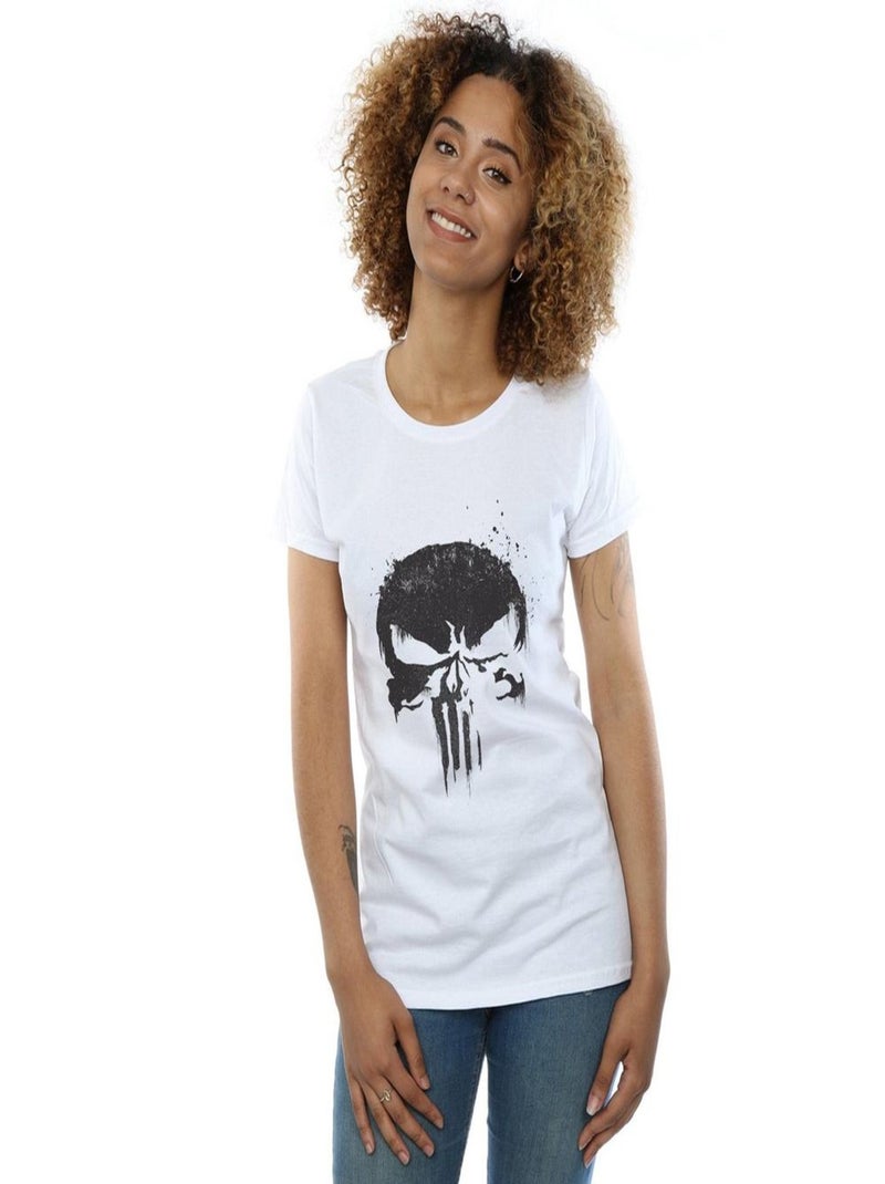 Marvel - T-shirt THE PUNISHER TV SKULL LOGO Blanc - Kiabi