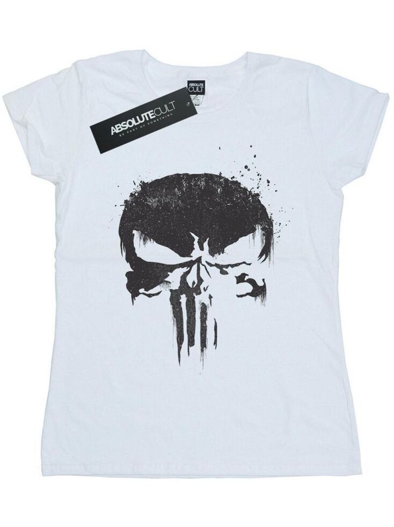Marvel - T-shirt THE PUNISHER TV SKULL LOGO Blanc - Kiabi