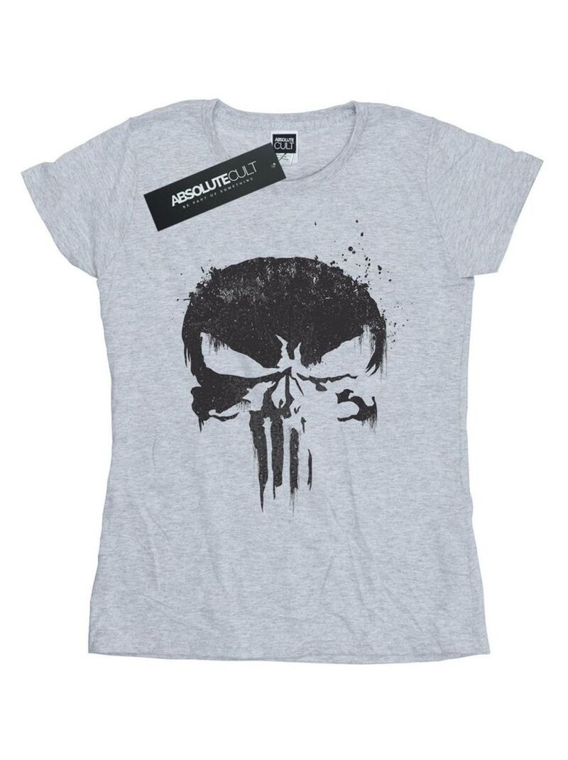 Marvel - T-shirt THE PUNISHER TV SKULL LOGO Gris chiné - Kiabi