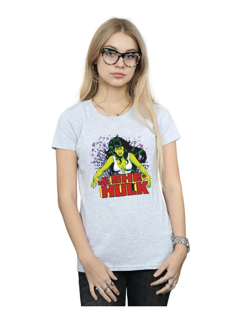 Marvel - T-shirt THE SAVAGE Gris chiné - Kiabi