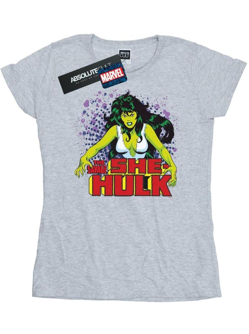 Marvel - T-shirt THE SAVAGE Gris chiné - Kiabi