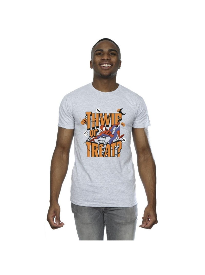 Marvel - T-shirt THWIP OR TREAT Gris chiné - Kiabi