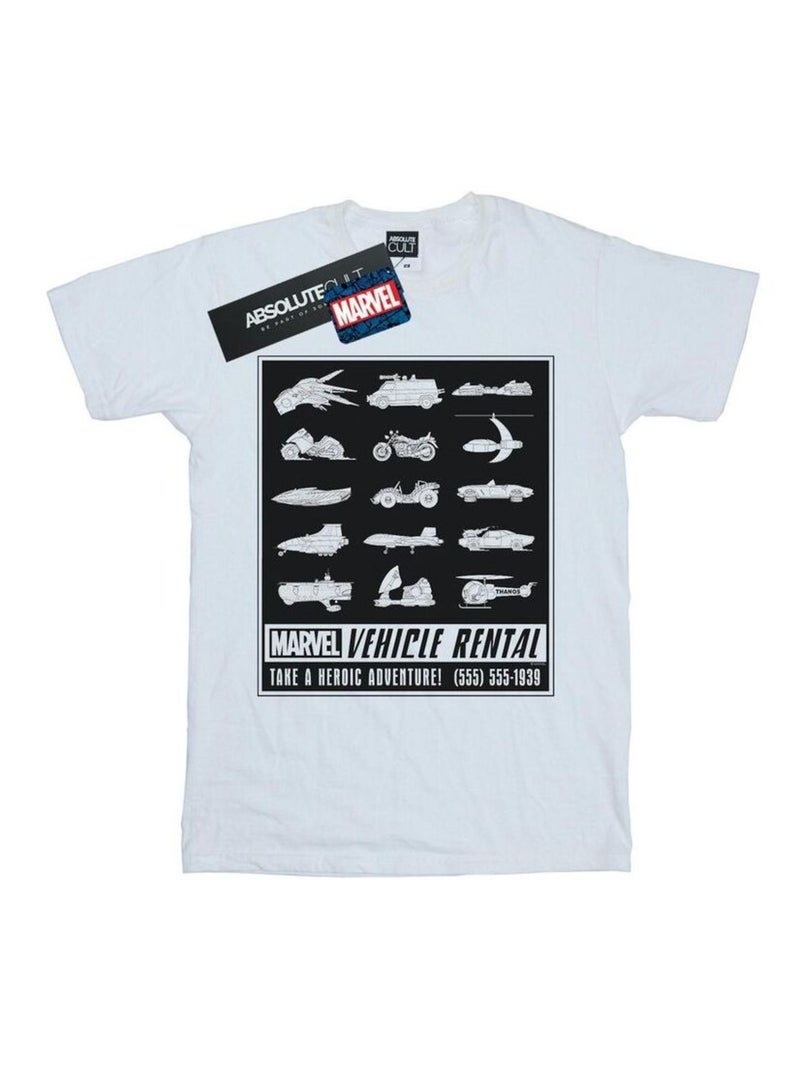 Marvel - T-shirt VEHICLE RENTAL Blanc - Kiabi