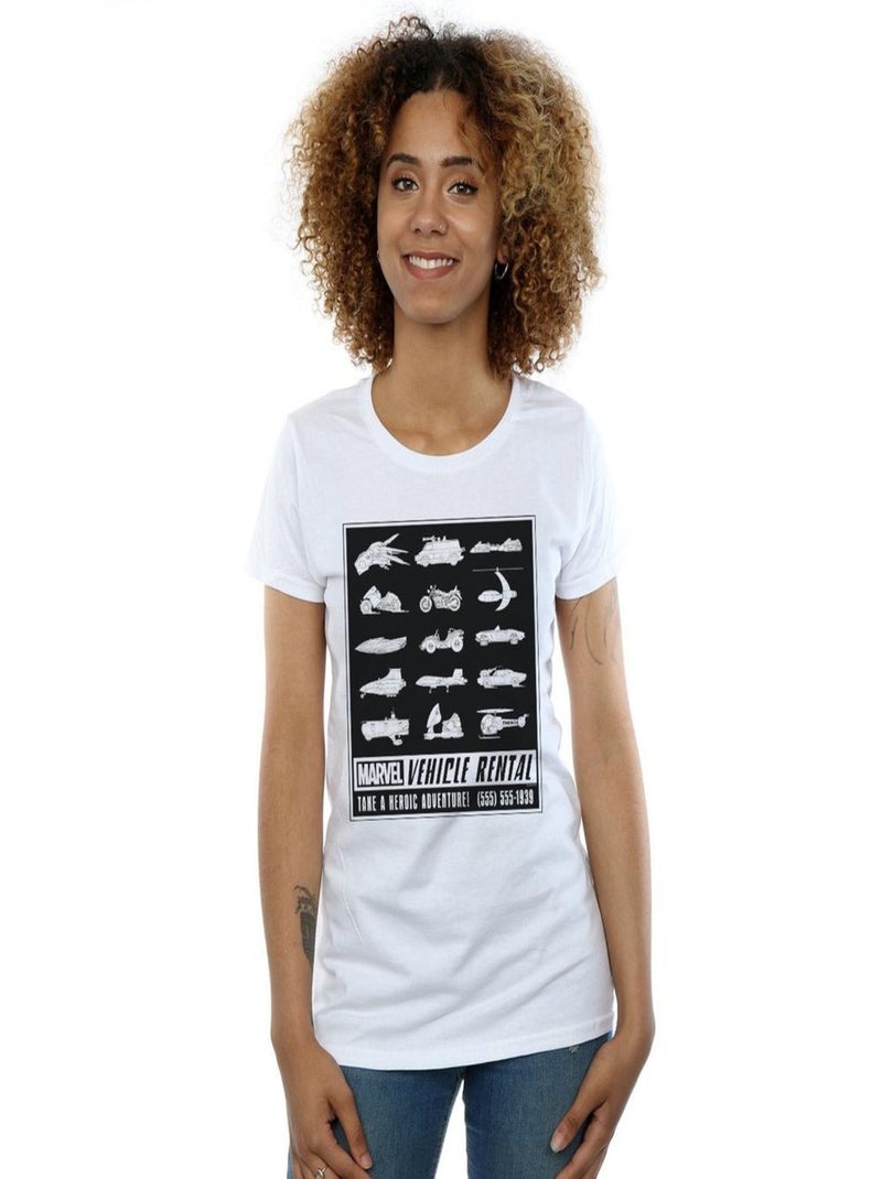 Marvel - T-shirt VEHICLE RENTAL Blanc - Kiabi