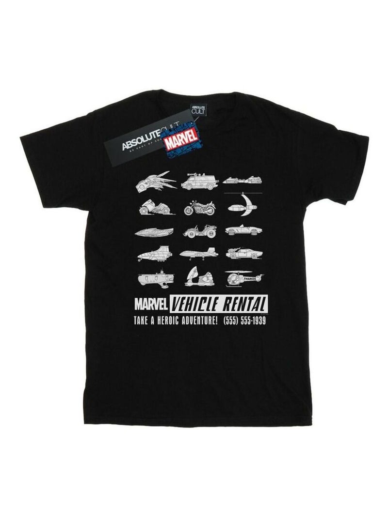 Marvel - T-shirt VEHICLE RENTAL Noir - Kiabi
