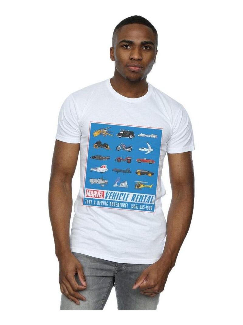Marvel - T-shirt VEHICLE RENTALS Blanc - Kiabi